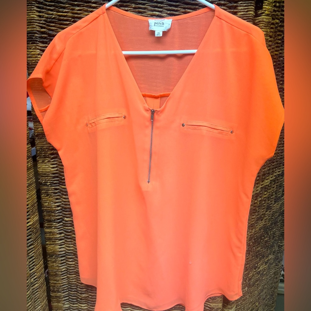 Perch by Blu-Pepper,‎ Neon Orange Womens Shirt- Size: 1XL, Pre-Owned